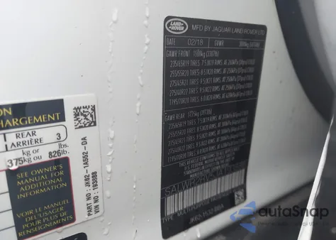 2018 Land Rover Range Rover Sport Hse z USA, uszkodzony, nr VIN SALWR2RV5JA193888